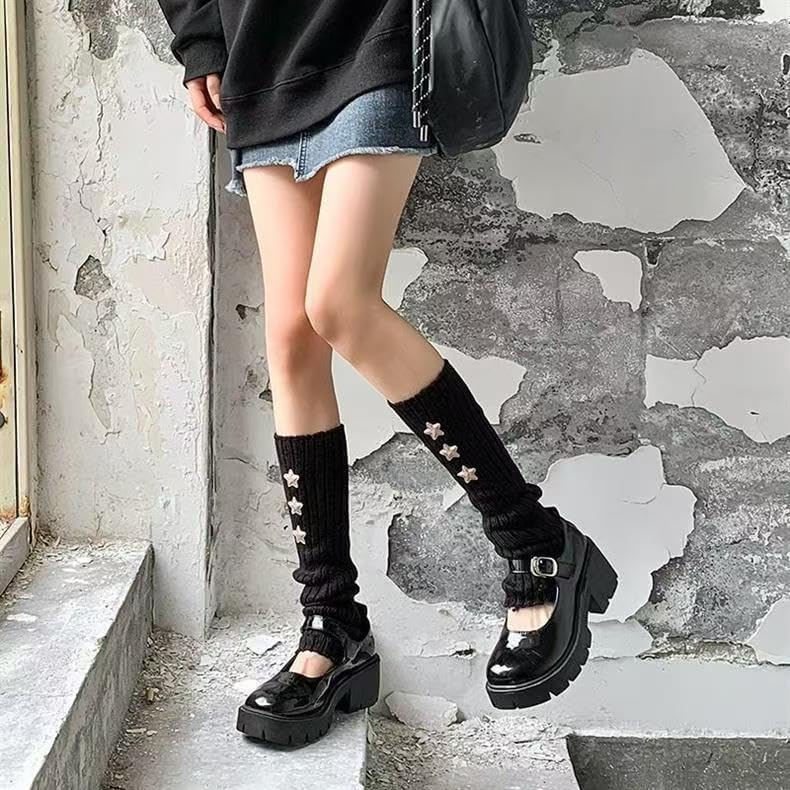 Gesranxs Star Leg Warmers for Girls Y2K Japanese Kawaii Harajuku Accessory Leg Warmers for Winter - Image 2